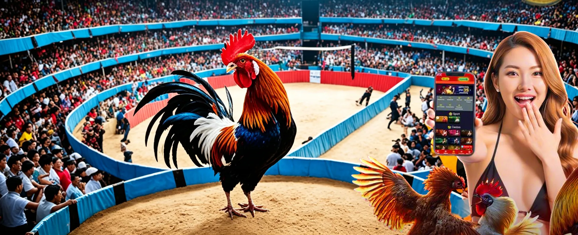 Dynamic image of a sports stadium with betting elements and golden accents, reflecting the table brand's luxury and excitement in the Philippines.